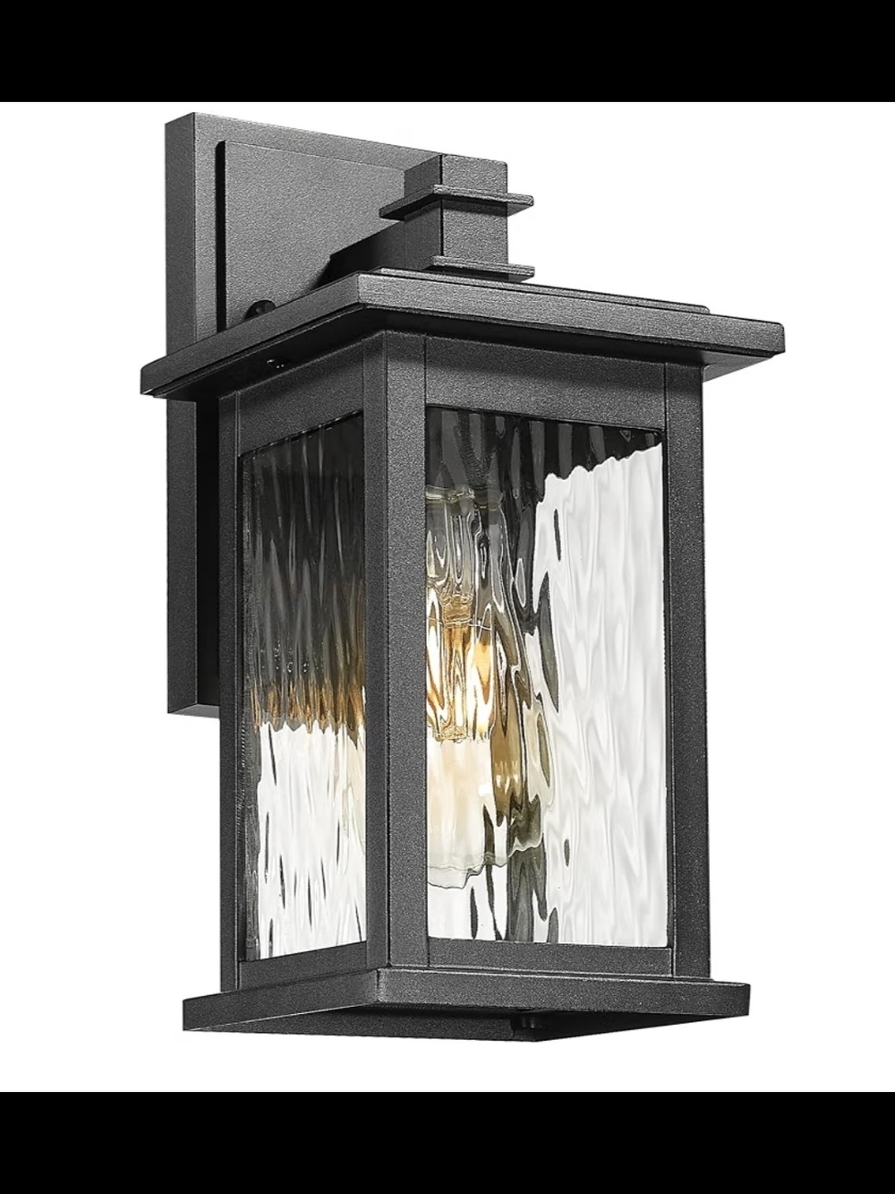 NIB Emliviar Modern Architectural Outdoor Wall Lantern Black 1803AW2-P